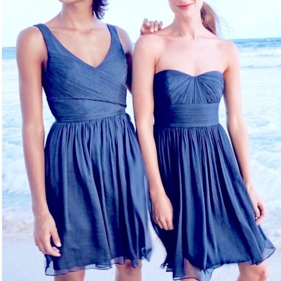 J. CREW Heidi Chiffon Blue Dress Size 16 - Picture 1 of 6